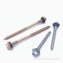 Rust concrete screws with rubber washers